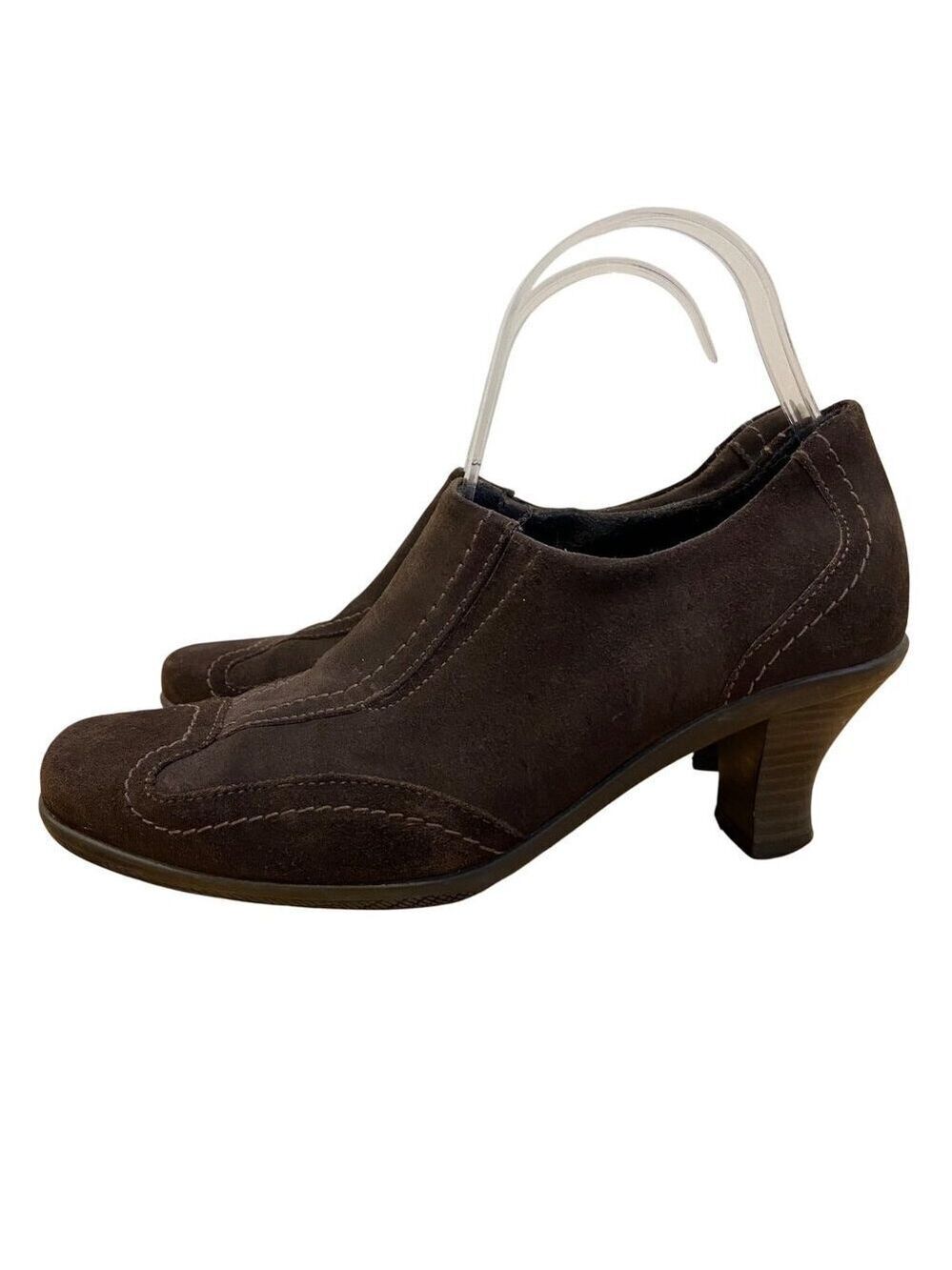 Brown Suede La Canadienne Womens Slip-On Heeled Shoes Size 6.5 waterproof Canada